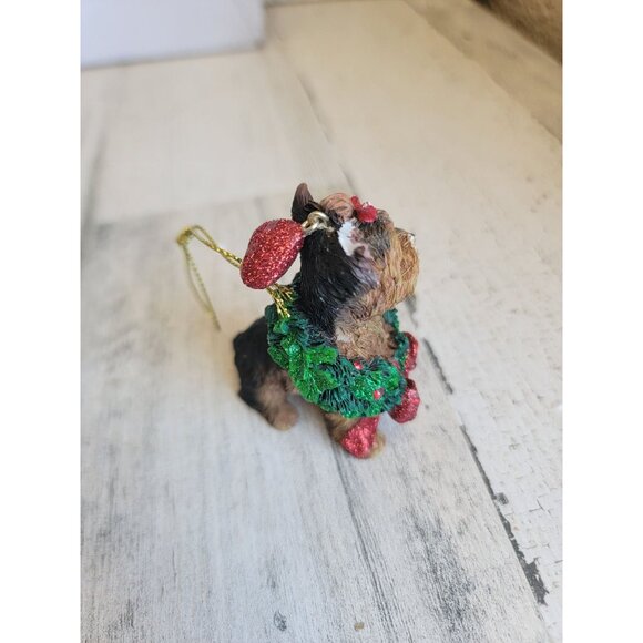 Yorkshire dog puppy ornament Xmas tree - Picture 7 of 10